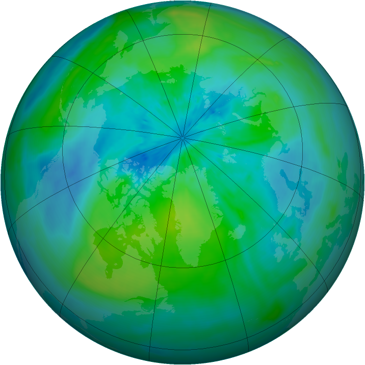 Arctic ozone map for 15 September 2014